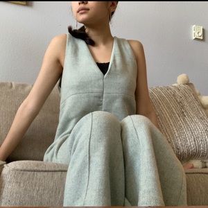 Zara Trafaluc Sleeveless Wool Blend mint jumpsuit